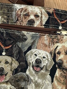 Labrador Dog Print Tote Lunch Bag in Brown